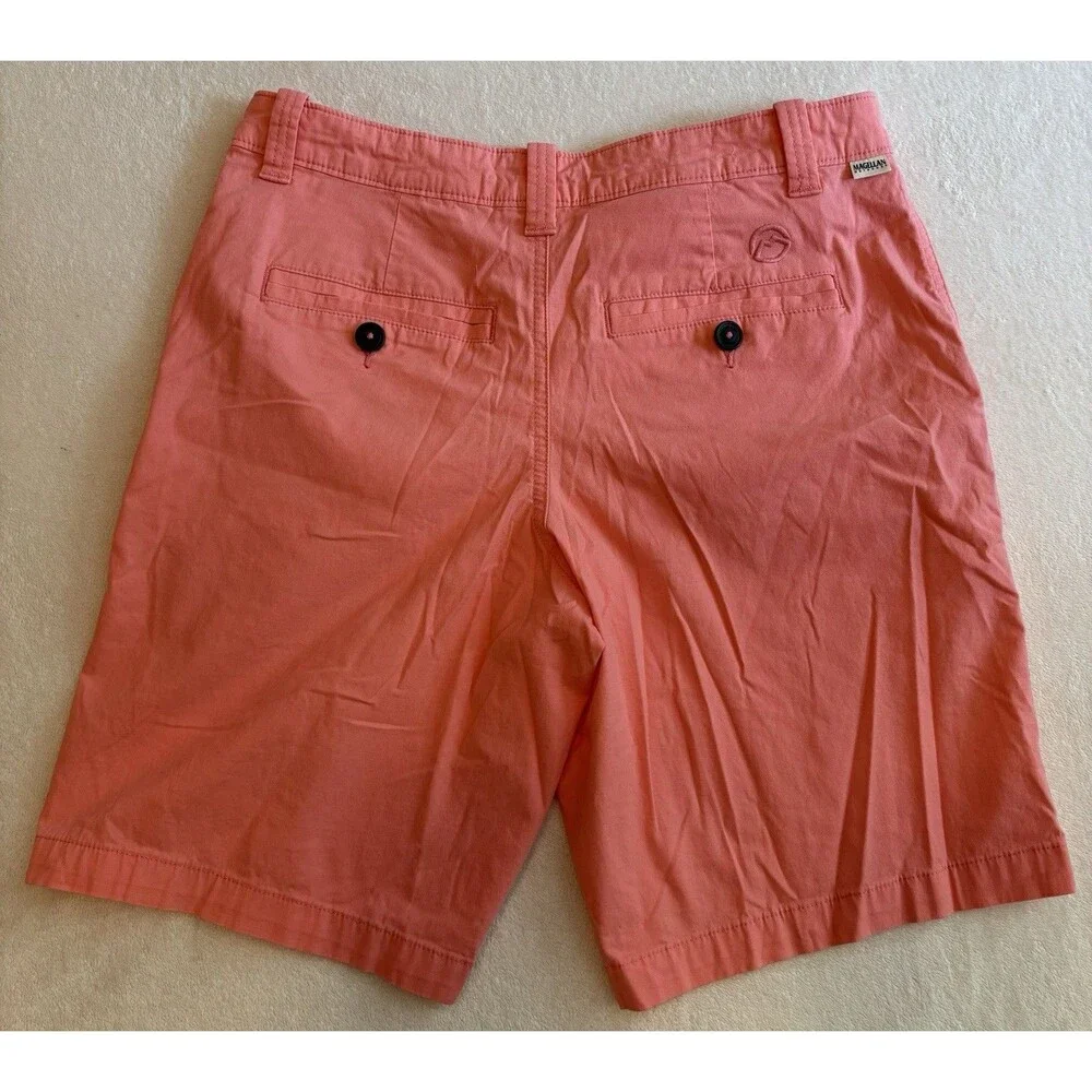 Magellan Outdoors Men’s 30W Coral Chino Shorts Cotton Stretch Casual Flat Front